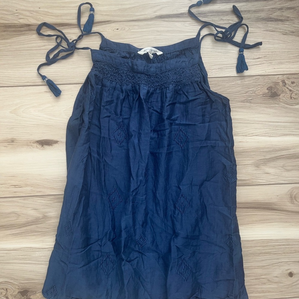 American eagle xs navy embroidered tank